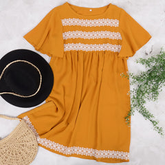 Vestido de verano de encaje de crochet