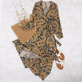 Es un vestido bohemio cruzado