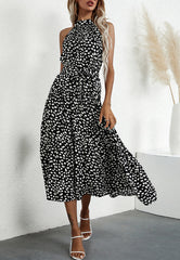 Halter Neck Ruffle Maxi Dress