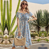 Smocked Waist Daisy Floral Dress