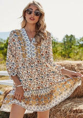 Vestido recto bohemio floral