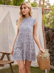Smocked Neck Tunic Dress