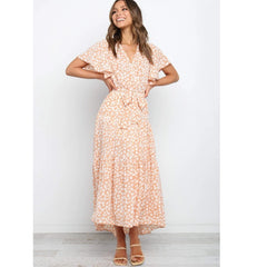 Vestido con dobladillo asimétrico y estampado floral