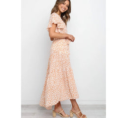 Vestido con dobladillo asimétrico y estampado floral