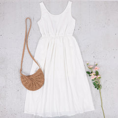 Vestido de cintura con liga sólida