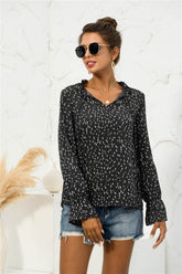 Weiche Bluse mit Puffärmeln und Print