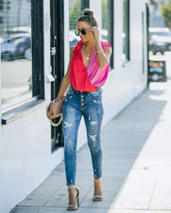 Two Tone Wrap Tank Top