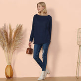 Schulterfreier Oversize-Pullover aus Waffelstrick