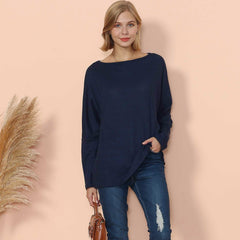 Schulterfreier Oversize-Pullover aus Waffelstrick