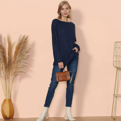 Schulterfreier Oversize-Pullover aus Waffelstrick