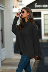 Cowl Neck Waffle Knit Sweater