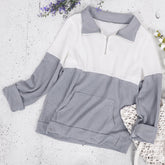 Suéter de punto gofre con cremallera de un cuarto