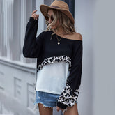 Waffle Knit Cheetah Print Layered Top