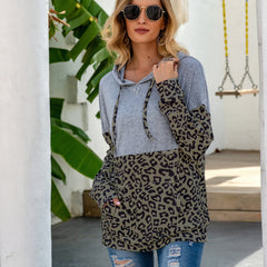 Two Tone Leopard Print Hoodie