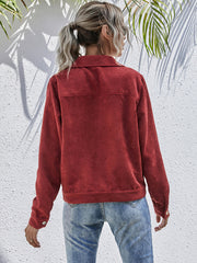 Corduroy Button Collared Jacket