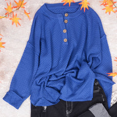 Suéter Henley Lux de punto gofre