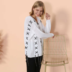 Suéter túnica suave entrecruzado