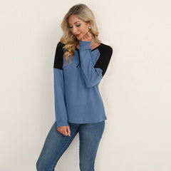 Two Tone Waffle Knit Crewneck Sweater