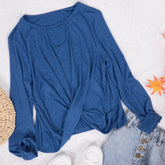 Parte superior delantera torcida con cuello de ojo de cerradura