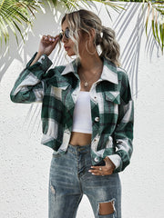 Plaid Print Drop Shoulder Jacket