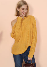 Pullover mit Zopfmuster und Cut-Outs