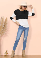 Pullover mit Farbblock-Netzdetail