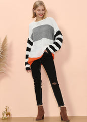 Suéter oversize de rayas mixtas