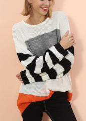 Suéter oversize de rayas mixtas