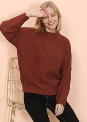 Suéter de punto gofre con cuello alto