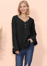 Camiseta de manga larga con puños doblados