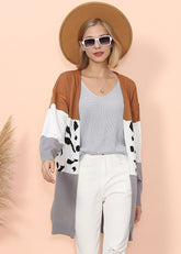 Cárdigan de manga larga con bloques de color