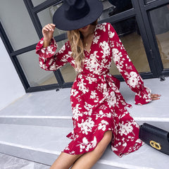 Wickelkleid mit Blumenmuster