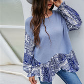 Two Tone Paisley Print Sweater