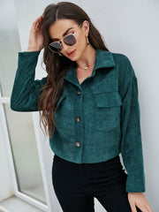 Corduroy Textured Cropped Jacket