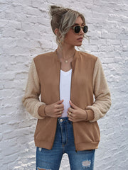 Two Tone Teddy Sleeve Jacket