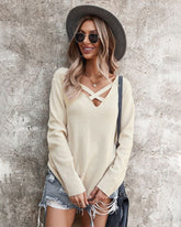 Suéter de punto cruzado al frente