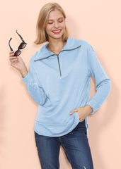 Pullover mit Reißverschluss und Trichterkragen