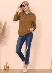 Pullover mit Reißverschluss und Trichterkragen