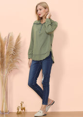 Pullover mit Reißverschluss und Trichterkragen