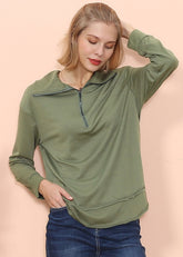 Pullover mit Reißverschluss und Trichterkragen