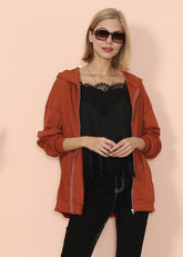 Solid Drop Shoulder Knit Hoodie