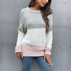 Suéter de punto gofre con bloques de color