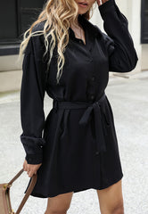 Solid Button Down Polo Dress