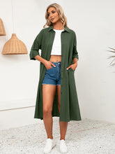 Vestido camisero liso con botones