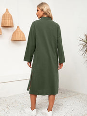 Vestido camisero liso con botones