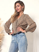 Bedruckte Bluse mit Knopfleiste