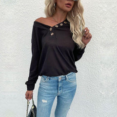 Contrast Half Button Front Sweater