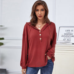 Suéter de punto gofre con capucha