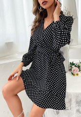 Polka Dot Bishop Sleeve Dress