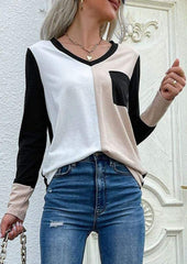 Pullover mit aufgesetzten Taschen und Farbblockdesign